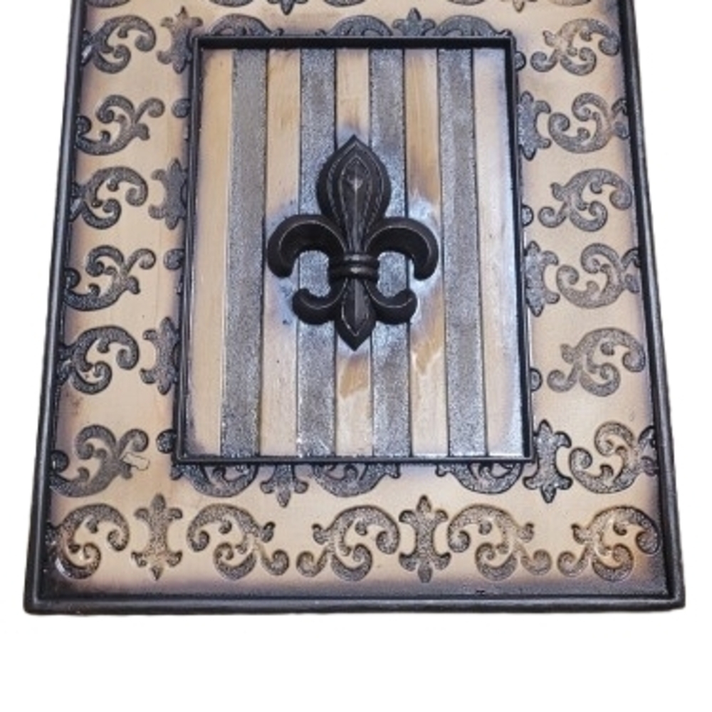Fleur-de-Lis Decorative Wall Art Plaque - 9.5 x 12 Inches